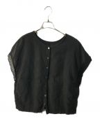 nest Robeネストローブ）の古着「リネン近江晒しレース2wayベスト」｜ブラック