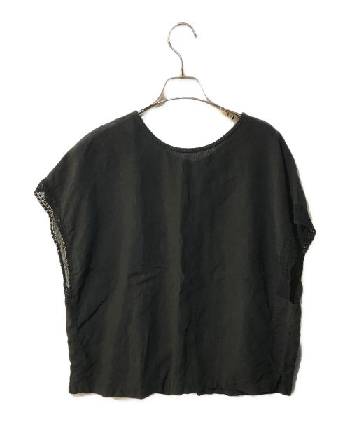 nest Robe（ネストローブ）nest Robe (ネストローブ) リネン近江晒しレース2wayベスト ブラック サイズ:Freeの古着・服飾アイテム