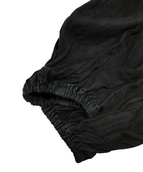 nest Robe（ネストローブ）nest Robe (ネストローブ) UpcycleLino バックVネックレースギャザーワンピース ブラック サイズ:Freeの古着・服飾アイテム