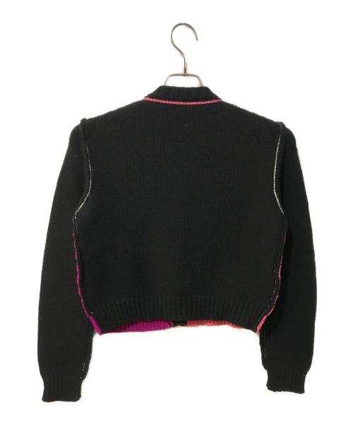 MARNI（マルニ）MARNI (マルニ) ニットカーディガン ピンク×ブラック サイズ:38の古着・服飾アイテム