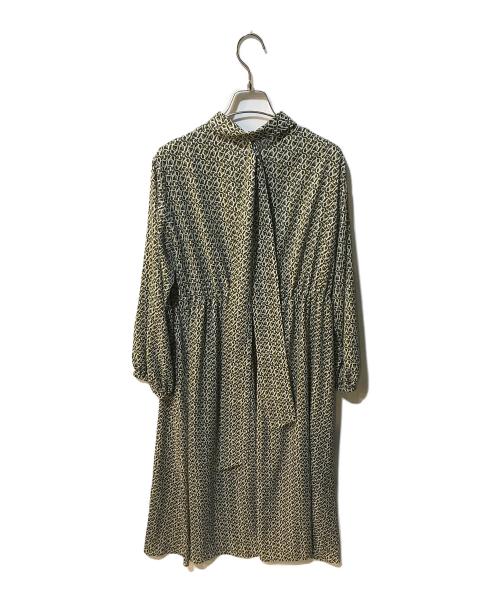 BALLSEY（ボールジィ）BALLSEY (ボールジィ) BBカリグラフィプリント ボウタイワンピース ブラック サイズ:36 未使用品の古着・服飾アイテム