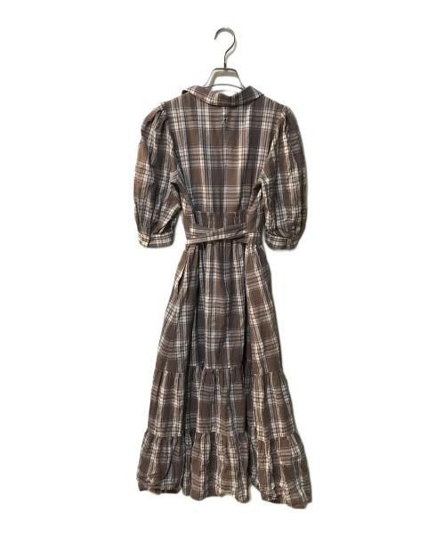 HER LIP TO（ハーリップトゥ）HER LIP TO (ハーリップトゥ) Bergamo Plaid Tiered Long Dress ブラウン サイズ:Mの古着・服飾アイテム