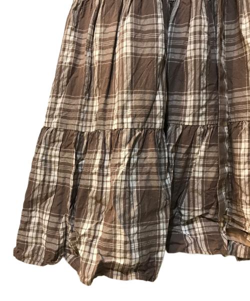 HER LIP TO（ハーリップトゥ）HER LIP TO (ハーリップトゥ) Bergamo Plaid Tiered Long Dress ブラウン サイズ:Mの古着・服飾アイテム