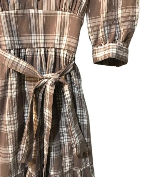 HER LIP TO（ハーリップトゥ）HER LIP TO (ハーリップトゥ) Bergamo Plaid Tiered Long Dress ブラウン サイズ:Mの古着・服飾アイテム