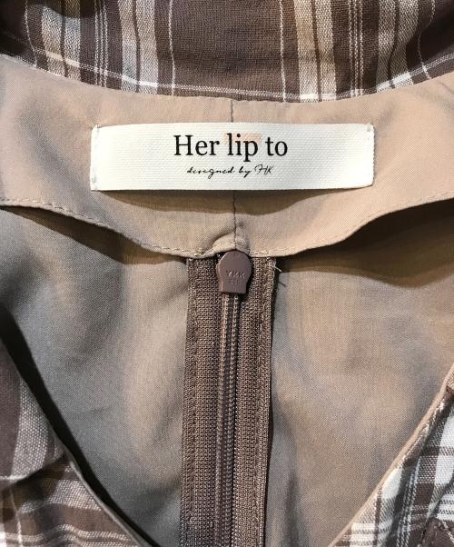 HER LIP TO（ハーリップトゥ）HER LIP TO (ハーリップトゥ) Bergamo Plaid Tiered Long Dress ブラウン サイズ:Mの古着・服飾アイテム