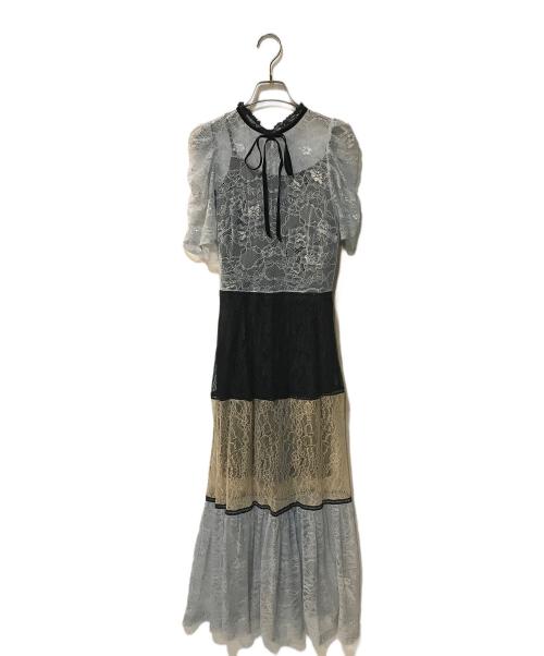 HER LIP TO（ハーリップトゥ）HER LIP TO (ハーリップトゥ) Multi colored Lace Dress ブルー サイズ:Sの古着・服飾アイテム