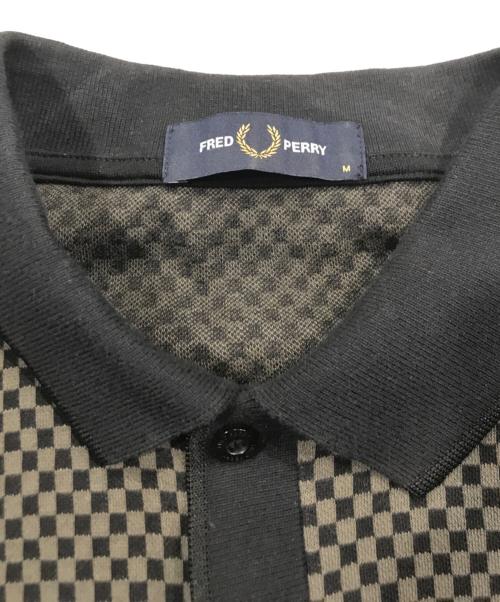 FRED PERRY（フレッドペリー）FRED PERRY (フレッドペリー) マイクロ チェッカーボード ポロシャツ グレー サイズ:Mの古着・服飾アイテム
