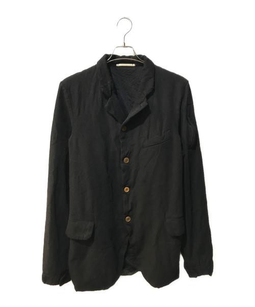 COMME des GARCONS HOMME PLUS（コムデギャルソンオムプリュス）COMME des GARCONS HOMME PLUS (コムデギャルソンオムプリュス) 縮絨 裏地メッシュ テーラードジャケット ブラック サイズ:Mの古着・服飾アイテム