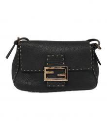 FENDI（フェンディ）の古着「レザーミニマンマバケット」｜ブラック
