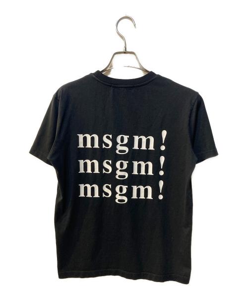 MSGM（エムエスジーエム）MSGM (エムエスジーエム) バック ロゴプリント コットン T-シャツ ブラック サイズ:Mの古着・服飾アイテム