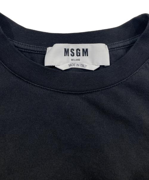 MSGM（エムエスジーエム）MSGM (エムエスジーエム) バック ロゴプリント コットン T-シャツ ブラック サイズ:Mの古着・服飾アイテム