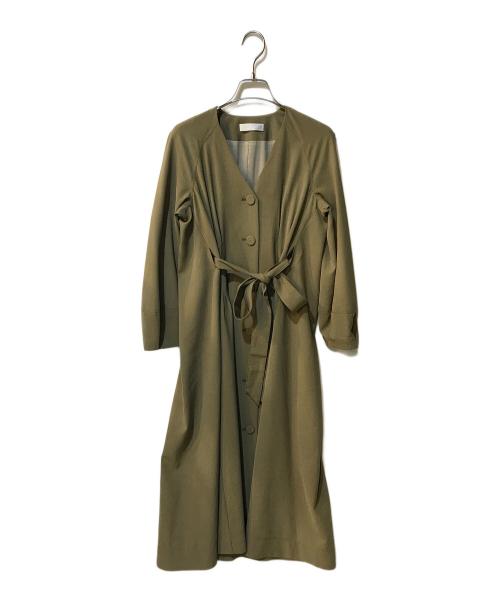 CELFORD（セルフォード）CELFORD (セルフォード) ノーカラーシャツワンピース カーキ サイズ:Freeの古着・服飾アイテム