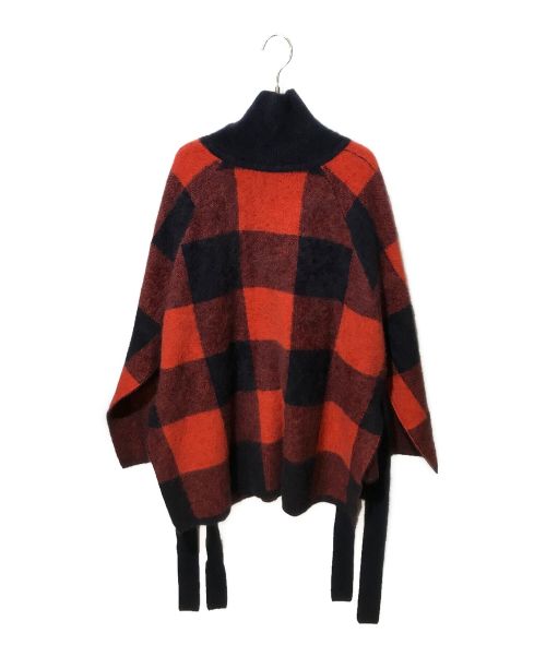 ETRE（エトレ）ETRE (エトレ) スリットニットポンチョ レッド サイズ:Freeの古着・服飾アイテム