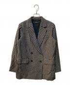 JOURNAL STANDARDジャーナルスタンダード）の古着「ハイランドウールチェックダブルブレステッドジャケット」｜ブラック