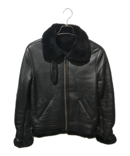 Haruf（ハルフ）Haruf (ハルフ) シープレザームートン B-3 フライトジャケット ブラック サイズ:Mの古着・服飾アイテム