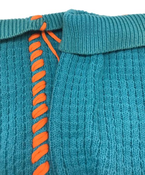 MAISON SPECIAL（メゾンスペシャル）MAISON SPECIAL (メゾンスペシャル) 鬼ワッフルクレイジーステッチクルーネックニット ブルー サイズ:1の古着・服飾アイテム