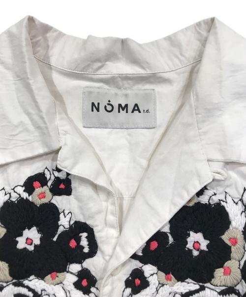 NOMA t.d.（ノーマティーディー）NOMA t.d. (ノーマティーディー) フラワーエンブロイダリーオープンカラーシャツ ホワイト サイズ:4の古着・服飾アイテム