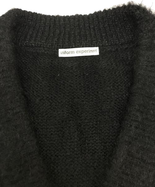 uniform experiment（ユニフォームエクスペリメント）uniform experiment (ユニフォームエクスペリメント) BRUSHED CARDIGAN ブラック サイズ:１の古着・服飾アイテム