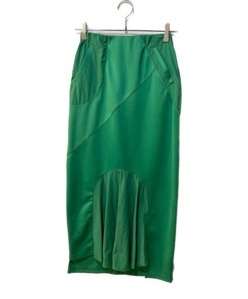 UN3D.（アンスリード）UN3D. (アンスリード) カッティングタイトスカート グリーン サイズ:38の古着・服飾アイテム