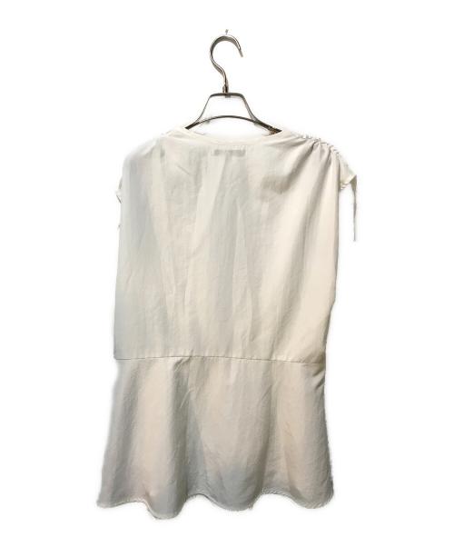 UN3D.（アンスリード）UN3D. (アンスリード) テープギャザーブラウス ホワイト サイズ:Freeの古着・服飾アイテム