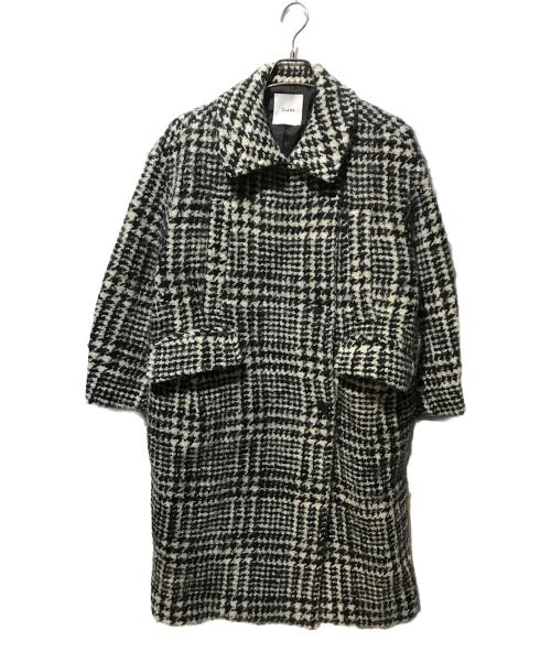 CLANE（クラネ）CLANE (クラネ) SHORT SHAGGY COCOON OVER COAT ホワイト×ブラック サイズ:Oの古着・服飾アイテム