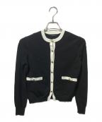 anuansアニュアンス）の古着「シルクブレンドニットカーディガン」｜ホワイト×ブラック