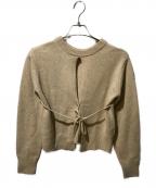 CLANEクラネ）の古着「W FACE CENTER SLIT KNIT TOPS」｜ベージュ