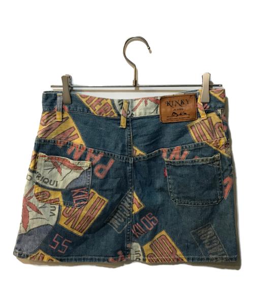 Hysteric Glamour（ヒステリックグラマー）Hysteric Glamour (ヒステリックグラマー) 総柄デニムミニスカート ブルー サイズ:Freeの古着・服飾アイテム