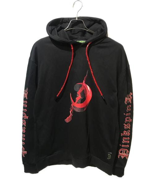 pinkspink（ピンクスピンク）pinkspink (ピンクスピンク) diamond rope hoodie ブラック×レッド サイズ:Mの古着・服飾アイテム