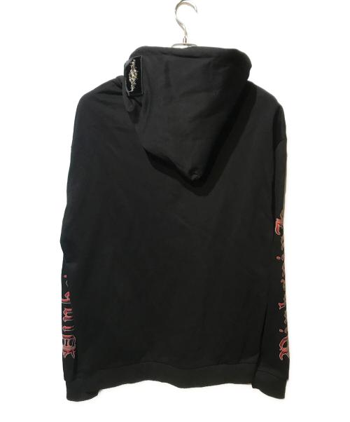 pinkspink（ピンクスピンク）pinkspink (ピンクスピンク) diamond rope hoodie ブラック×レッド サイズ:Mの古着・服飾アイテム