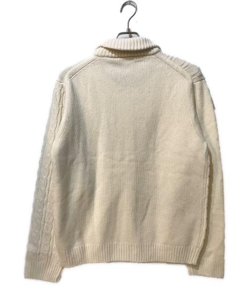 LACOSTE（ラコステ）LACOSTE (ラコステ) クレイジーニッティングハイネックジップカーディガン ホワイト サイズ:Lの古着・服飾アイテム