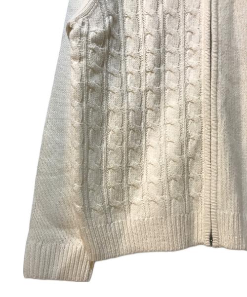 LACOSTE（ラコステ）LACOSTE (ラコステ) クレイジーニッティングハイネックジップカーディガン ホワイト サイズ:Lの古着・服飾アイテム