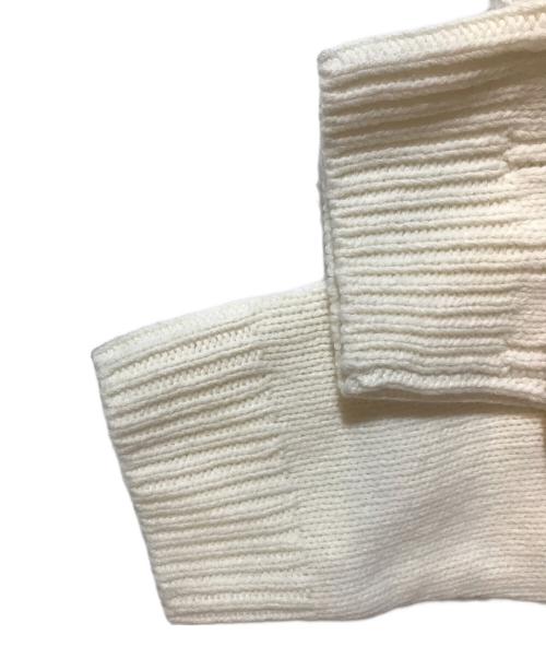 LACOSTE（ラコステ）LACOSTE (ラコステ) クレイジーニッティングハイネックジップカーディガン ホワイト サイズ:Lの古着・服飾アイテム