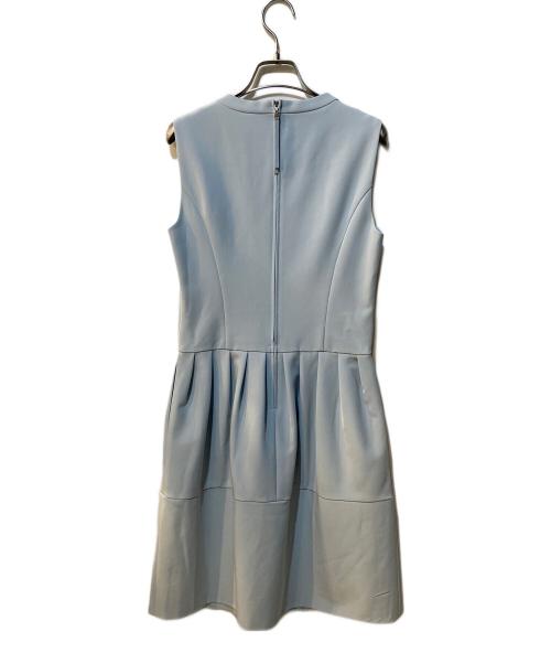 FOXEY NEWYORK（フォクシーニューヨーク）FOXEY NEWYORK (フォクシーニューヨーク) ノースリーブワンピース ブルー サイズ:40の古着・服飾アイテム