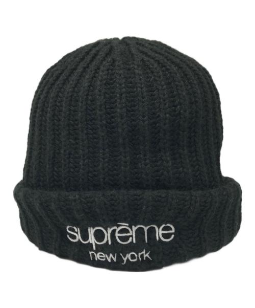 SUPREME（シュプリーム）SUPREME (シュプリーム) Classic Logo Chunky Ribbed Beanie ブラック サイズ:one sizeの古着・服飾アイテム