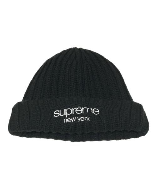 SUPREME（シュプリーム）SUPREME (シュプリーム) Classic Logo Chunky Ribbed Beanie ブラック サイズ:one sizeの古着・服飾アイテム
