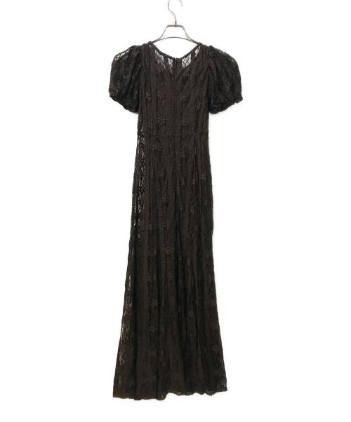 CLANE（クラネ）CLANE (クラネ) レース ミニパフ ワンピース ブラウンの古着・服飾アイテム