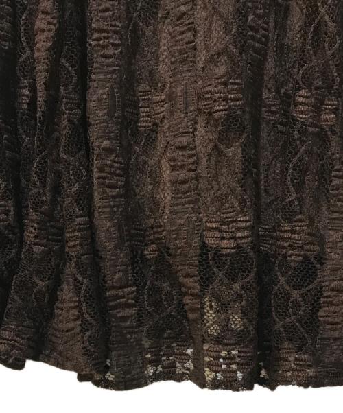 CLANE（クラネ）CLANE (クラネ) レース ミニパフ ワンピース ブラウンの古着・服飾アイテム