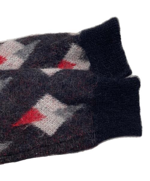 Saint Laurent Paris（サンローランパリ）Saint Laurent Paris (サンローランパリ) モヘアニット ブラック×レッド サイズ:Sの古着・服飾アイテム