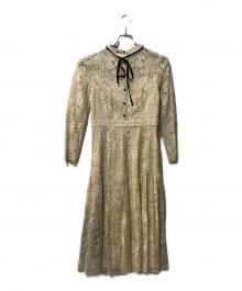 CELFORD（セルフォード）の古着「ボウタイ レース ワンピース」｜ベージュ