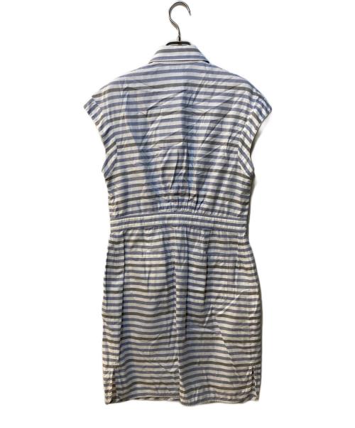 MaxMara（マックスマーラ）MaxMara (マックスマーラ) ボーダー シャツ ワンピース ブルー サイズ:42の古着・服飾アイテム