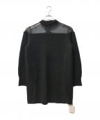 Apuweiser-richeアプワイザーリッシェ）の古着「シアー切替ボウタイニットワンピース」｜ブラック