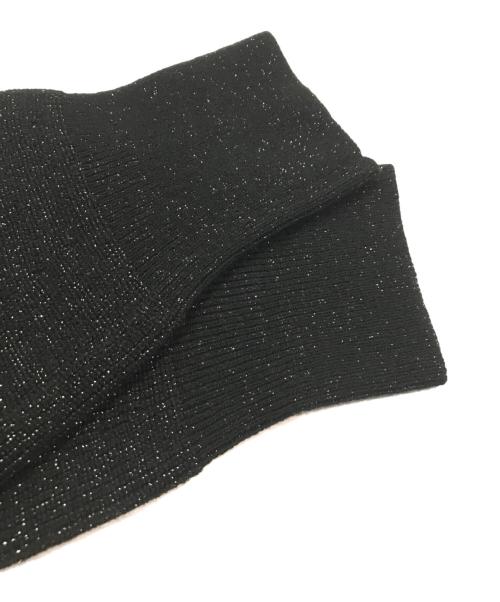 Apuweiser-riche（アプワイザーリッシェ）Apuweiser-riche (アプワイザーリッシェ) シアー切替ボウタイニットワンピース ブラック サイズ:2 未使用品の古着・服飾アイテム