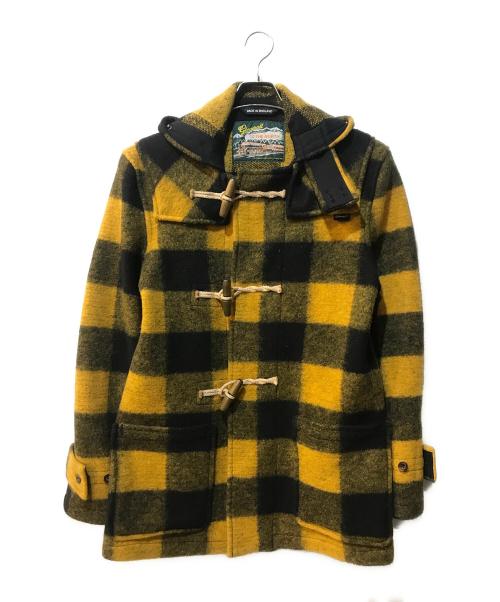 GLOVER ALL（グローバーオール）GLOVER ALL (グローバーオール) チェックダッフルコート イエロー サイズ:36の古着・服飾アイテム
