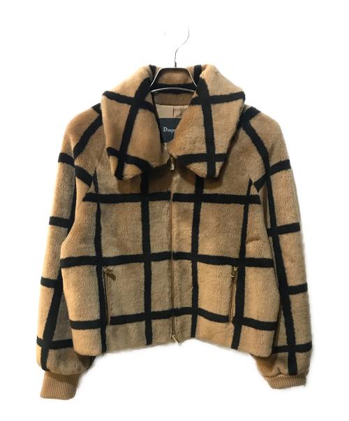 Diagram（ダイアグラム）Diagram (ダイアグラム) エコファーチェックジャケット ベージュ サイズ:36の古着・服飾アイテム