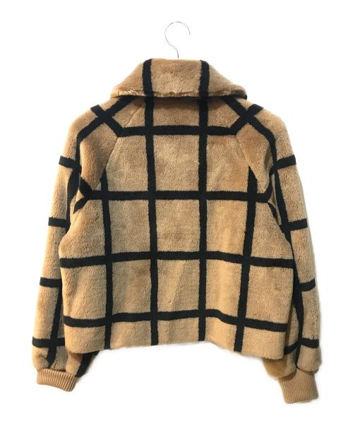 Diagram（ダイアグラム）Diagram (ダイアグラム) エコファーチェックジャケット ベージュ サイズ:36の古着・服飾アイテム