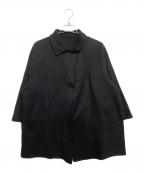 DRESSTERIORドレステリア）の古着「ドルマンスリーブリバーコート」｜ブラック