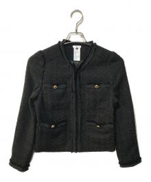 Sov.（ソブ）の古着「ツイードノーカラージャケット」｜ブラック