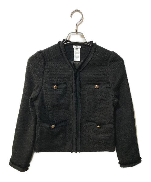 Sov.（ソブ）Sov. (ソブ) ツイードノーカラージャケット ブラック サイズ:36の古着・服飾アイテム