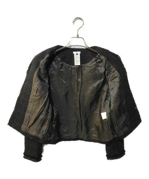 Sov.（ソブ）Sov. (ソブ) ツイードノーカラージャケット ブラック サイズ:36の古着・服飾アイテム